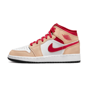 Air Jordan 1 Mid 'Light Curry Cardinal Red'