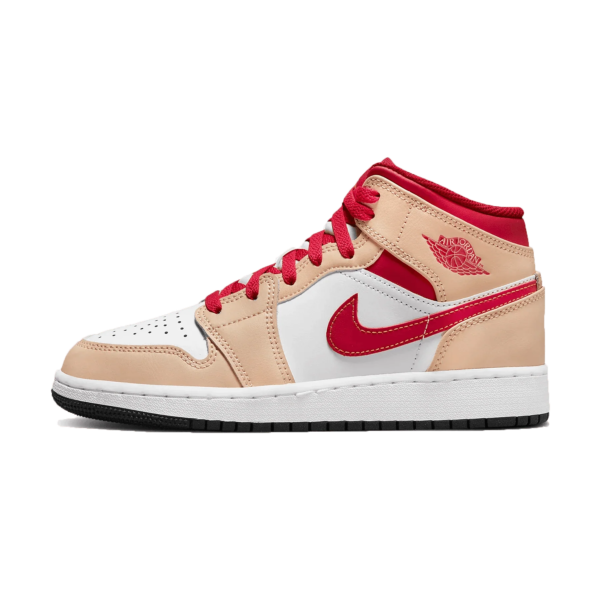 Air Jordan 1 Mid 'Light Curry Cardinal Red'