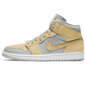 Air Jordan 1 Mid 'Mixed Textures Lemon Yellow'