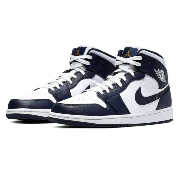 Air Jordan 1 Mid 'White Metallic Gold Obsidian'