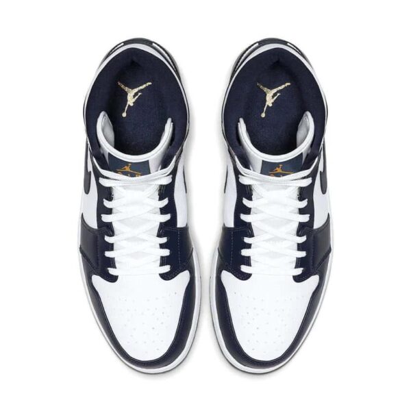 Air Jordan 1 Mid 'White Metallic Gold Obsidian'