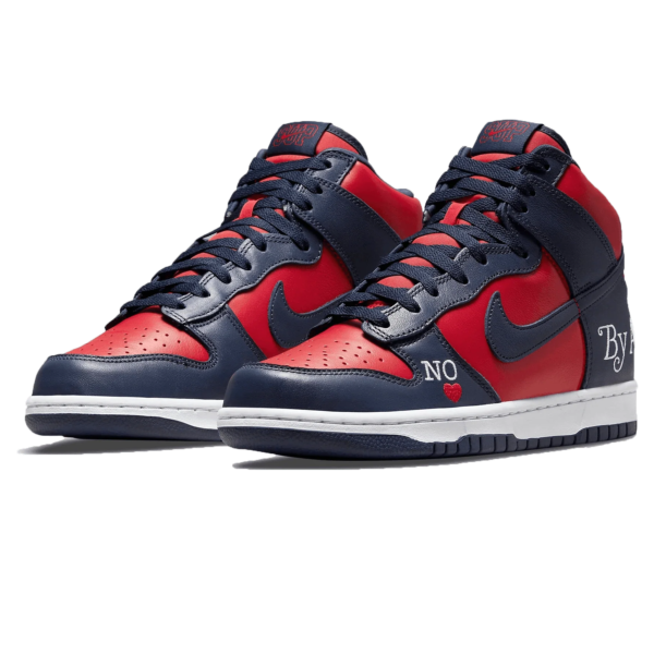 Nike SB x Supreme Dunk High 'By Any Means Navy Red'